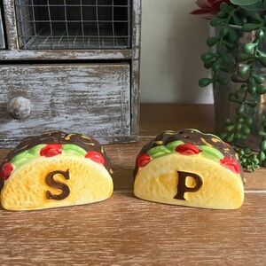 Brand New Taco Tuesday Ceramic Salt and Pepper Shaker Set